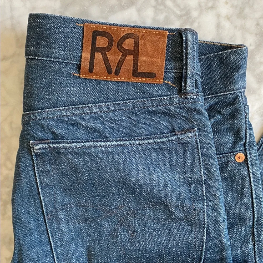 RRL Ralph Lauren Selvedge Sanforized Low Straight Denim Jeans - Picture 8 of 17